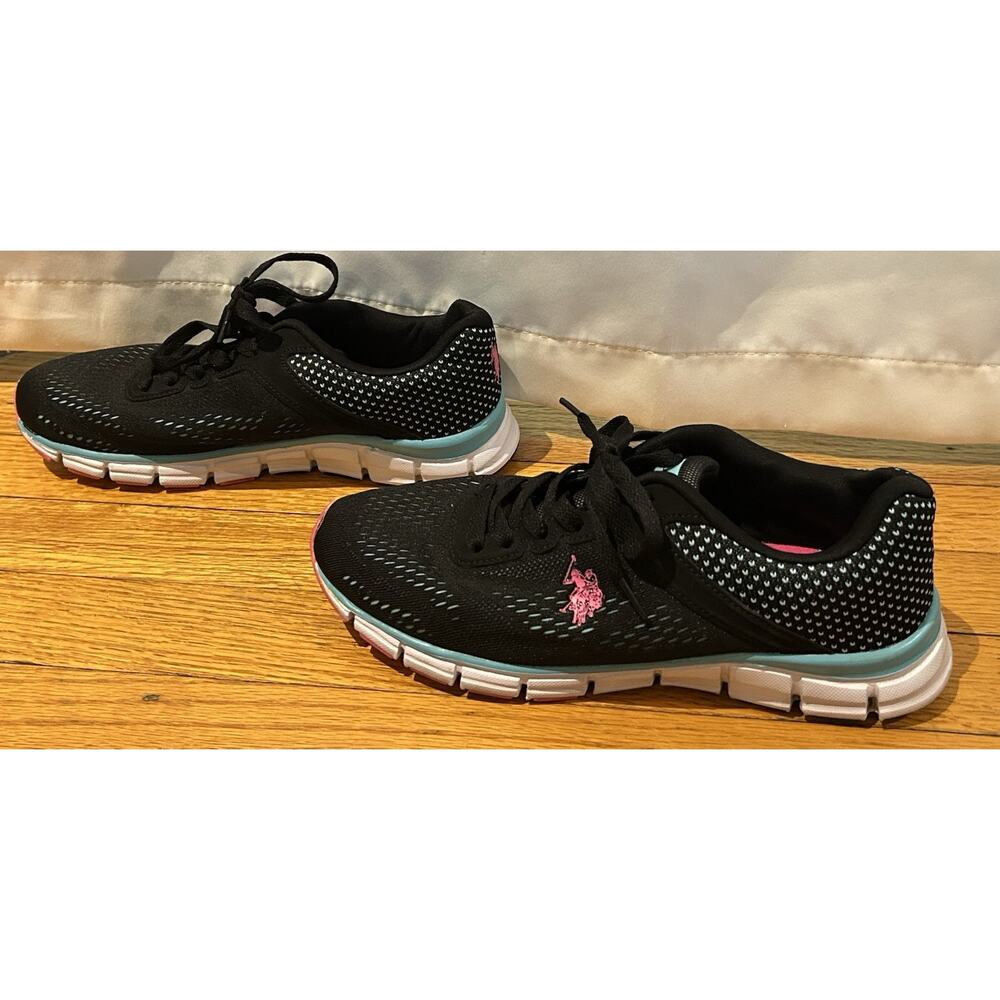U.S. Polo Assn. Black/Pink Sneakers Women Size 7.5 - Picture 4 of 7